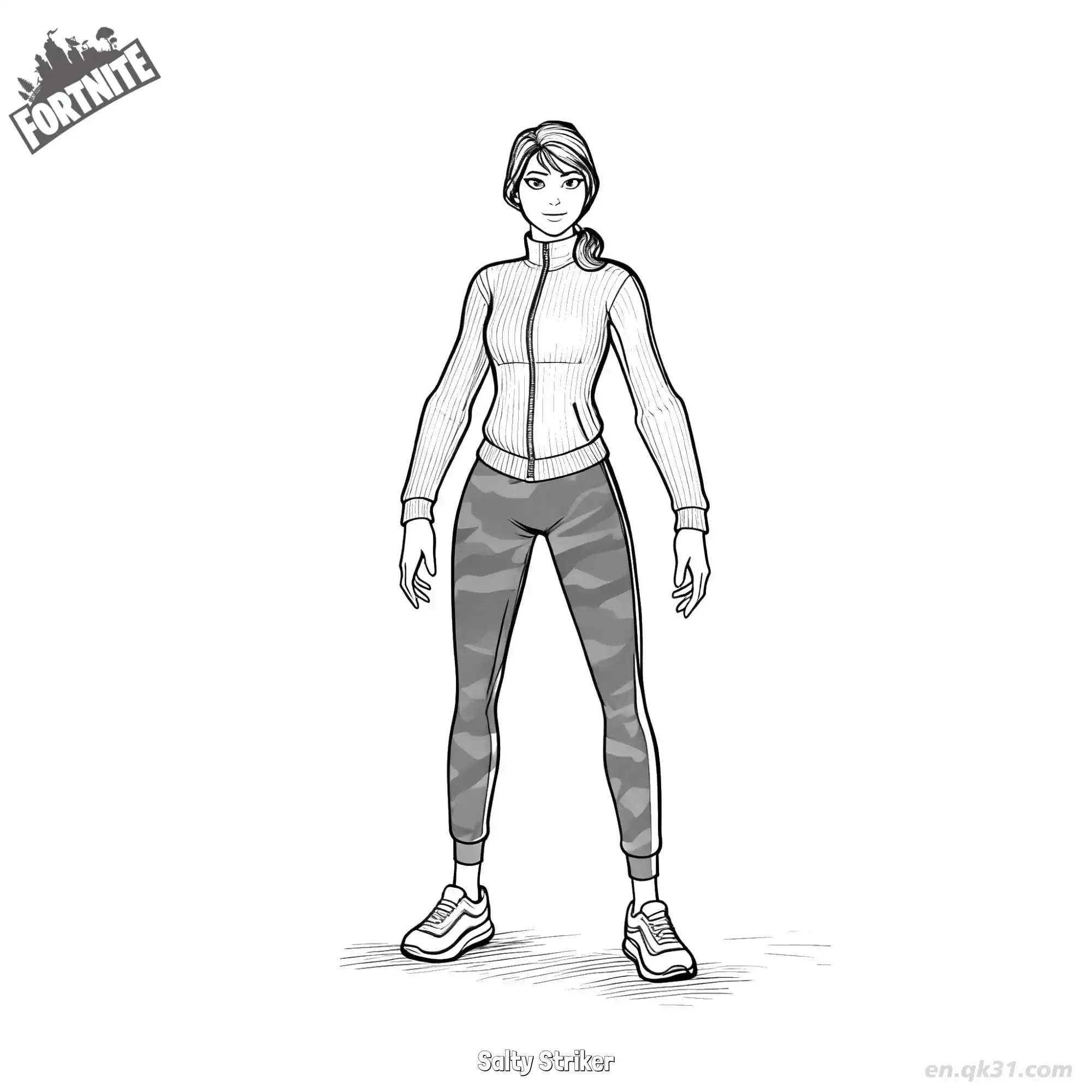 免费 咸味前锋 02简笔画 素描 涂鸦 - 免费可打印堡垒之夜 下载PDF 简笔画涂色页